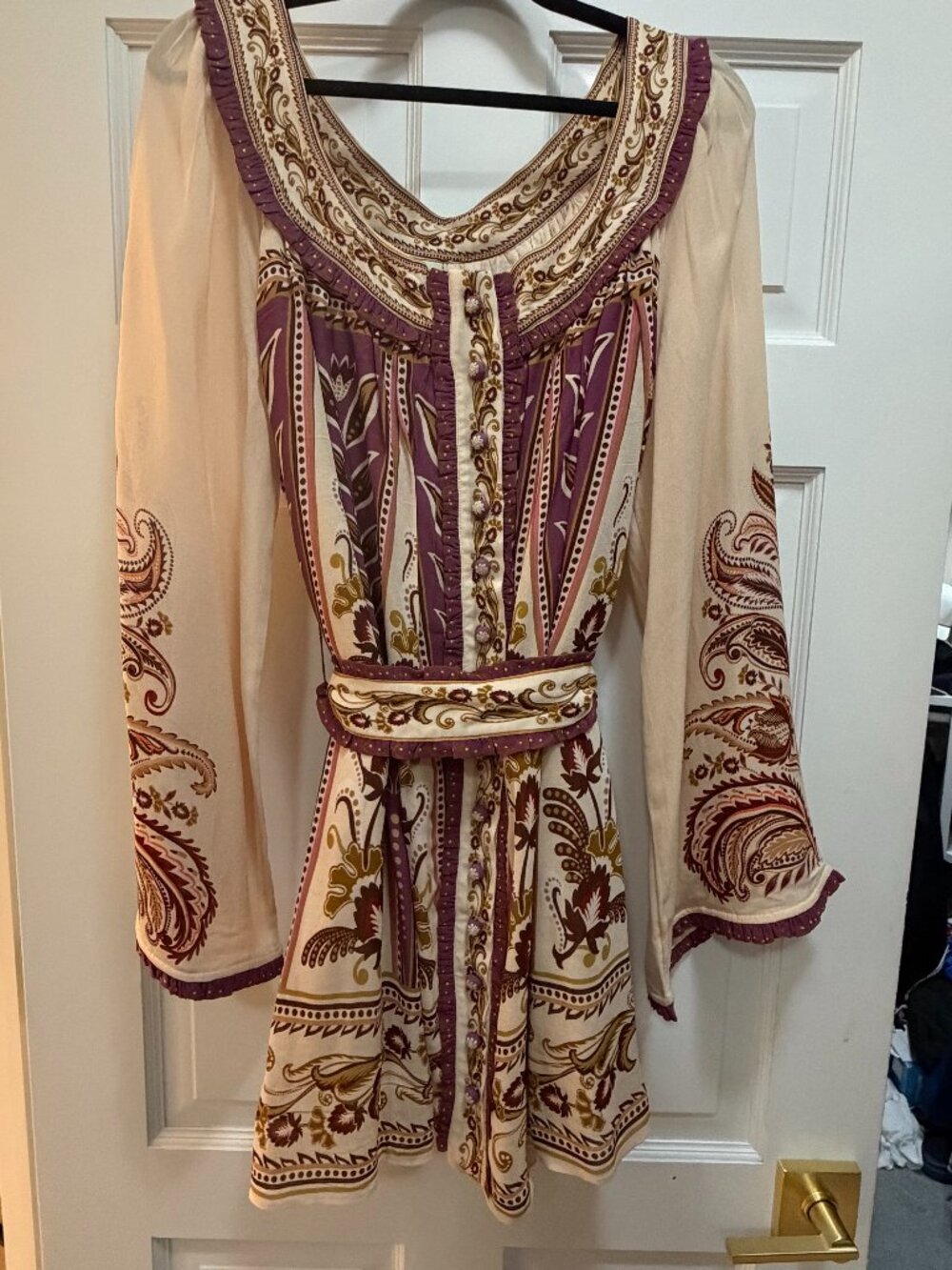 FARM Rio Ivory Floral Paisley Boho Dress NWT